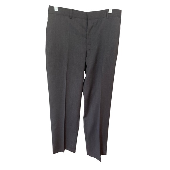 Banana Republic Modern Fit Flat Front Wool Canvas Dress Pants Gray 33/32 - Picture 1 of 7